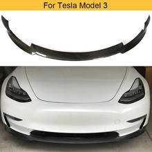 Car Front Bumper Lip for Tesla Model 3 Base Sedan 4-Door Long Range Carbon Fiber Bumper Lip Spoiler 2024 - buy cheap