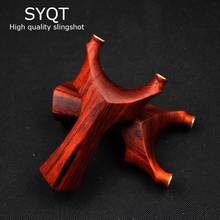 SYQT новая цельная деревянная катапульта с плоской резиновой лентой стрельба, высокое качество высокой мощности открытый охота развлечения Рогатка 2024 - купить недорого