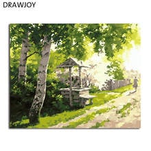 DRAWJOY Framed Landscape Pictures DIY Painting By Numbers Home Decor For Living Room Canvas Oil Painting 2024 - buy cheap