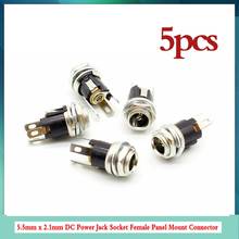 5 pcs 5.5mm x 2.1mm DC Power Jack Socket Female Panel Mount Connector Fast delivery 2024 - buy cheap