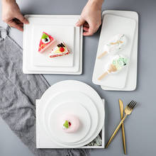 Prato de cerâmica branco para sushi, bandeja para decoração de mesa, prato para salada, restaurante, hotel, cozinha, suprimentos de armazenamento 2024 - compre barato