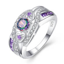 Love & Annie Fashion Jewelry Oval Heart Design Multi & Purple White CZ Rings Gift Silver Color Ring Size 6 7 8 9 10 2024 - buy cheap