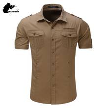 Nueva marca de camisas para hombres de manga corta de diseñador de verano de moda de algodón para hombre Casual Camisa ajustada de marca de Hombre Ropa de cazador AE589 2024 - compra barato