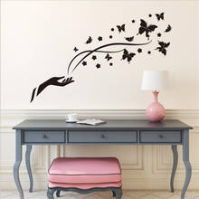 Adesivo de parede borboleta preta decorativa, arte simples de decoração para sala de estar, quarto 2024 - compre barato