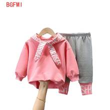 Spring 2022 Cute Kids Girls Loose Casual Sports Hoodies Clothes Set Children Fashion Long Sleeve Sweatshirts 2pcs Suits Clothing 2024 - buy cheap