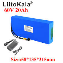Liitokala-bateria para bicicleta, 60v, 20ah, 18650, pacote de bateria de íon-lítio, 750w, 1500w, 1800w, proteção bms, 30a, kit de conversão para bicicleta 2024 - compre barato