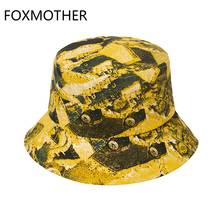 FOXMOTHER New Fashion Casquette Sun Beach Panama Bob Yellow Tie Dye Bucket Hats Fishing Cap For Women Mens Gorras Summer 2024 - buy cheap