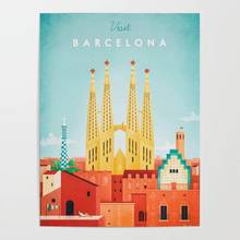 Póster Modular de Barcelona para decoración del hogar, impresión en Hd, imágenes de construcción de Anime, obra de arte de pared, lienzo de pintura para marco de sala de estar 2024 - compra barato