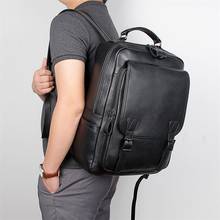 Nesitu New High Quality Black Nappa Genuine Leather Women Men's Backpack Female Male Travel Bags Roomy M2755 2024 - buy cheap