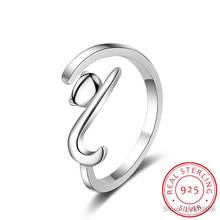 100% 925 пробы серебро липкий кота с длинным хвостом палец кольцо Для женщин кольцо регулируемое Обручение кольцо ювелирные изделия SCR220 2024 - купить недорого