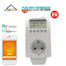 16А программируемый wifi Штепсель-термостат розетка ЕС для электрического напольного отопления 2024 - купить недорого