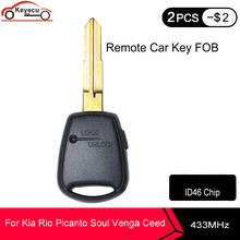 KEYECU 1 Button 433MHz ID46 Chip Replacement Remote Key Uncut HYN12 Blade Fob for Kia Rio Picanto Soul Venga Ceed No Light 2024 - buy cheap