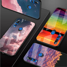 Capa de celular em vidro temperado sky colorido para huawei, honor 8x 9 10i 20i 20lite 20pro 30 pro, capa protetora 2024 - compre barato