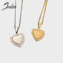 Joolim Crystal Pave Heart Locket Pendant Necklace Stainless Steel Trendy Necklace 2020 2024 - buy cheap