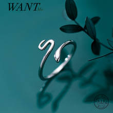 Anel de prata esterlina 925 wantme, anel de dedo aberto punk geométrico minimalista para mulheres, joias de festa boêmias 2024 - compre barato