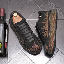 New Luxury Rhinestone Designer Men's Shoes Punk Sneakers Hip Hop Male Casual Platform Shoes Flats Zapatillas 2024 - buy cheap
