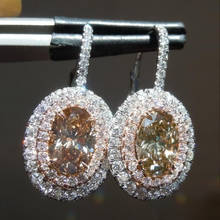 Роскошные Овальной Earrring AAA Cz камень реальные 925 серебро обручальные свадебные серьги-подвески, серьги для женщин, очаровательные вечерние ювелирные изделия 2024 - купить недорого