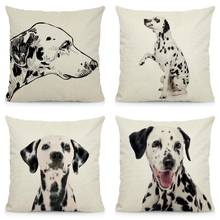 XUNYU Cute Dalmatians Pillowcase Sofa Decorative Pillow Cover Square Cushion Cover 45X45cm BT046 2024 - buy cheap