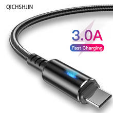 Cable Microusb de silicona suave para móvil, Cable de carga rápida LED tipo C 3A para Samsung, Xiaomi, Huawei 2024 - compra barato