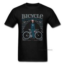 Bicycle Repairman T Shirts Retro Tshirt Men Black T-shirt Letter Printed Clothes Biker Rider Tops Tees Cotton Clothes Plus Size 2024 - buy cheap