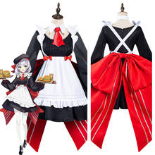 Vestido de empregada genshin impacto x kfc noelle, fantasia cosplay para halloween, carnaval 2024 - compre barato