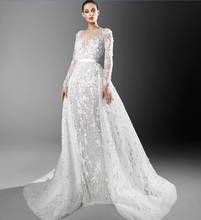 Luxury Mermaid Wedding Dresses with Detachable Train Lace Appliqued Beads Robes De Mariée Custom Made Vestido De Noiva 2024 - buy cheap