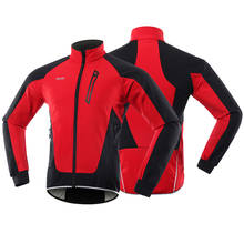 Arsuxeo jaqueta de ciclismo masculina, térmica de lã quente roupa para bicicleta à prova de vento casaco macio shell mtb camisas para bicicleta 2024 - compre barato