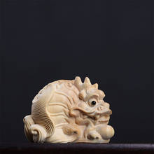 Boxwood 6cm Dragon Fish Sculpture Lucky Collection Feng Shui Chinese God Animal Home Decor 2024 - buy cheap
