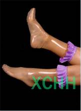 exotic sexy lingerie women girl handmade latex socks lace cekc zentai customize size short socks cosplay costumes 2024 - buy cheap