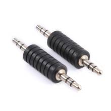 Conector de áudio 3.5mm macho, 2 peças, soquete estéreo macho para macho, conector de áudio m para m, plug de áudio trs, adaptador de conexão, conversor 2024 - compre barato