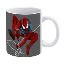 Taza blanca de araña escarlata, taza de té de cerámica blanca, regalo de cumpleaños, tazas de leche, Red Blue Spider Hero, telaraña de superhéroes, Andoojo 2024 - compra barato