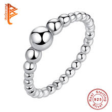 Оптовая продажа чистый 925 стерлингового серебра шар шарик кольцо модный круглый кулон покрытый кольцо на палец для обручального кольца для женщин вечерние подарок на день рождения 2024 - купить недорого