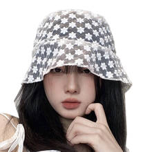 2020 novo coreano chapéu de renda para as mulheres floppy dobrável verão balde chapéu macio laço flor ampla borda sol chapéus vestido rendas chapéu das senhoras 2024 - compre barato