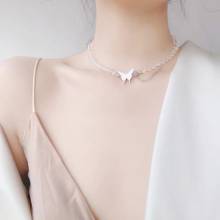Korean Butterfly Girl Necklace minority design earth cool transparent beads punk Choker clavicle chain lady gift 2024 - buy cheap