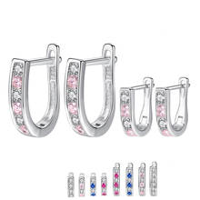 Luxury Purple Pink Blue Crystal Stud Earrings for Children Women Mom Baby 925 Sterling Sliver Earring Jewelry Kids Girls Brincos 2024 - buy cheap