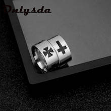 Freeshipping Stainless Steel Couple Rings Silver Color Supernatural Cross Engagement Wedding Gift for Men Women Finger Jewelry 2024 - buy cheap