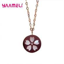 Women Five Leaf Clove Pendant Necklaces 925 Sterling SilverChain Accessiories Valentine's Day Wedding Birthday Gift for Lovers 2024 - buy cheap