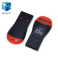 GREATZT USB 2,0 Micro SD SDHC TF устройство для чтения карт памяти, мини-адаптер для ноутбука 2024 - купить недорого