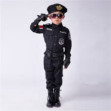 Fantasia de halloween para crianças, conjunto de roupas fantasia de policial, uniforme militar de força especial para presente de dia das crianças 2024 - compre barato