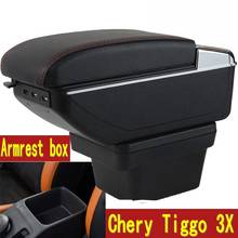 Reposabrazos de doble capa para Chery Tiggo 3X, consola central de cuero PU, caja de almacenamiento, Cenicero, portavasos, accesorios 2024 - compra barato