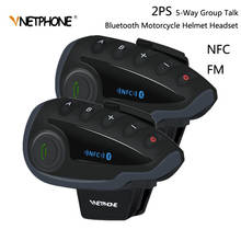 2 шт. VNETPHONE V8 SV домофон без пульта дистанционного Управление распределительный щит на 5 разговоры Bluetooth мотоцикл Шлемы-гарнитуры FM NFC 1,2 км 2024 - купить недорого