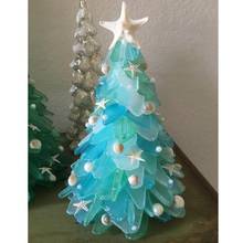 Janela decoração da árvore de natal ornamentos com estrela para loja de casa janela desktop mini árvore de natal presentes amigos luz verde 2024 - compre barato