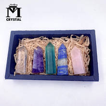 5PCS Natural Stones And Crystal Point Wand Reiki Healing Stone Tower Healing Ore Mineral Polished Crafts Home Decoration 2024 - buy cheap