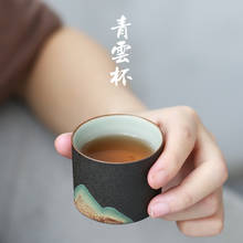 Copo de chá zen pintado à mão, retrô, faiança chinesa, copo mestre, jingdezhen, cerâmica, kung fu, conjunto de chá 2024 - compre barato