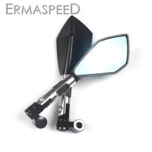 Universal Hawk-eye Motorcycle Rearview Mirror 8mm 10mm Handlebar Side Mirrors for Motorbike Scooter Dirt Bike E-Bike Blue Lens 2024 - buy cheap