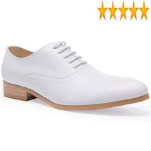 Sapato social masculino branco de couro bovino britânico, respirável para negócios, casual e formal, calçado para casamento e escritório 2024 - compre barato