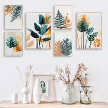 Pôster de plantas, folhas, cor nórdica, impressão, paisagem, arte da parede, pintura de tela, imagem para sala de estar, decoração de casa, cacto, decoração 2024 - compre barato