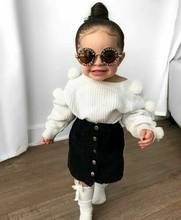 1-6T 2PCS Toddler Baby Girl Clothes Set Autumn Winter Warm Long Sleeve Girl Sweater Tops+Button Skirts Cotton Outfits Set 2024 - buy cheap