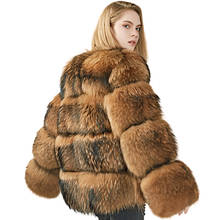 Casaco de pele de luxo feminino nova chegada frete grátis inverno real guaxinim pele casacos venda quente por atacado fofo casaco de pele 2024 - compre barato