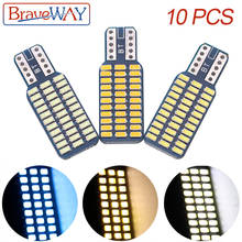 BraveWay 10PCS T10 LED 192 194 168 W5W LED Bulbs 33 SMD 3014 Car Tail Lights Dome Lamp White DC 12V Canbus Error Free 2024 - buy cheap